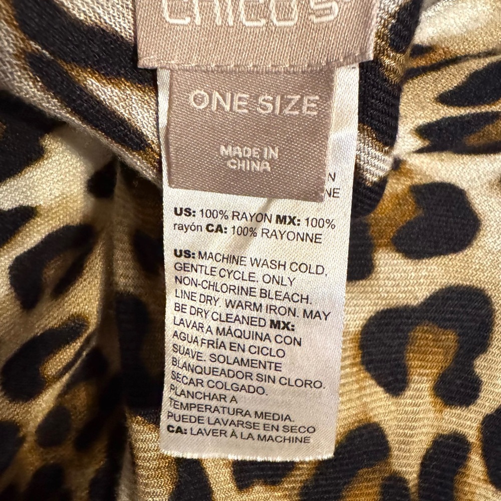 Chico's Animal Print Open Front Ruana/Kimono/Topper OSFA #6 - Picture 7 of 7